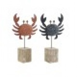 Декоративна фигурка Home ESPRIT Син Червен Естествен Рак 17,5 x 6 x 29 cm (2 броя) - Home esprit