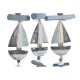 Висяща украса Home ESPRIT Син Бял Средиземноморско 26 x 2 x 47 cm (2 броя)