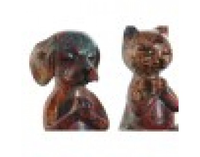 Декоративна фигурка Home ESPRIT Многоцветен Животни 17 x 14 x 22,5 cm (2 броя)