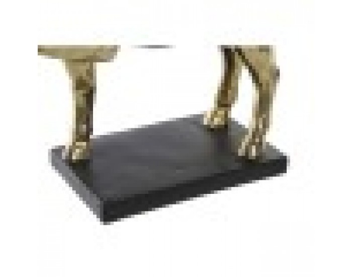 Декоративна фигурка DKD Home Decor Кон Черен Златен Смола (29 x 9 x 25 cm)
