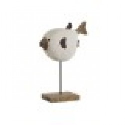 Декоративна фигурка Home ESPRIT Бял Естествен Риба 24 x 10 x 33 cm - Home esprit