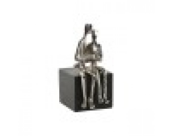 Декоративна фигурка Home ESPRIT Черен Сребрист Двойка партньори 9 x 13 x 20 cm