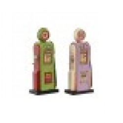 Декоративна фигурка Home ESPRIT Пурпурен цвят Шам-фъстък Vintage gasolinera 7 x 4 x 17 cm (2 броя) - Home esprit