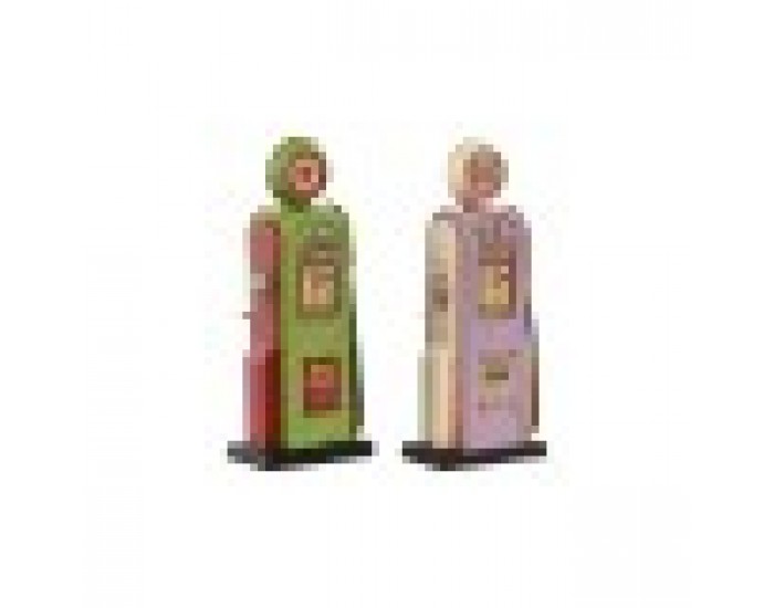 Декоративна фигурка Home ESPRIT Пурпурен цвят Шам-фъстък Vintage gasolinera 7 x 4 x 17 cm (2 броя)