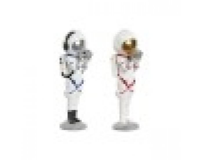 Декоративна фигурка Home ESPRIT Син Бял Червен Златен Дама Астронавт 11 x 7 x 25 cm (2 броя)
