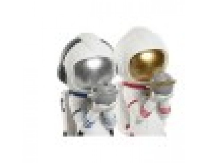 Декоративна фигурка Home ESPRIT Син Бял Червен Златен Дама Астронавт 11 x 7 x 25 cm (2 броя)