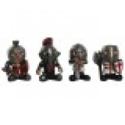 Декоративна фигурка Home ESPRIT Червен Сив 7 x 4 x 9 cm (4 броя) - Home esprit