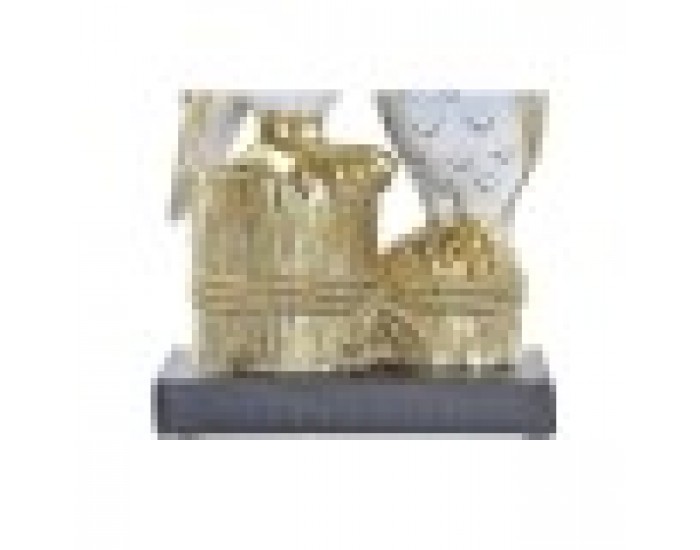 Декоративна фигурка DKD Home Decor Сови Златен Бял Смола Традиционен (14,5 x 9 x 26 cm)