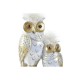 Декоративна фигурка DKD Home Decor Сови Златен Бял Смола Традиционен (14,5 x 9 x 26 cm)