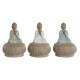 Декоративна фигурка Home ESPRIT Бял Зелен цвят тюркоаз Ориенталски 11 x 11 x 15 cm (3 броя)
