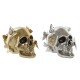 Декоративна фигурка DKD Home Decor Сребрист Златен Смола Череп (16,5 x 10,5 x 11,5 cm) (2 броя)