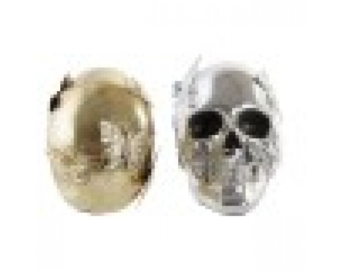 Декоративна фигурка DKD Home Decor Сребрист Златен Смола Череп (16,5 x 10,5 x 11,5 cm) (2 броя)