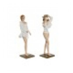 Декоративна фигурка Home ESPRIT Бял Бежов Дама Средиземноморско 8 x 6,5 x 24,5 cm (2 броя) - Home esprit