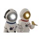 Декоративна фигурка Home ESPRIT Син Бял Червен Сребрист Дама Астронавт 10 x 11 x 29 cm (2 броя)