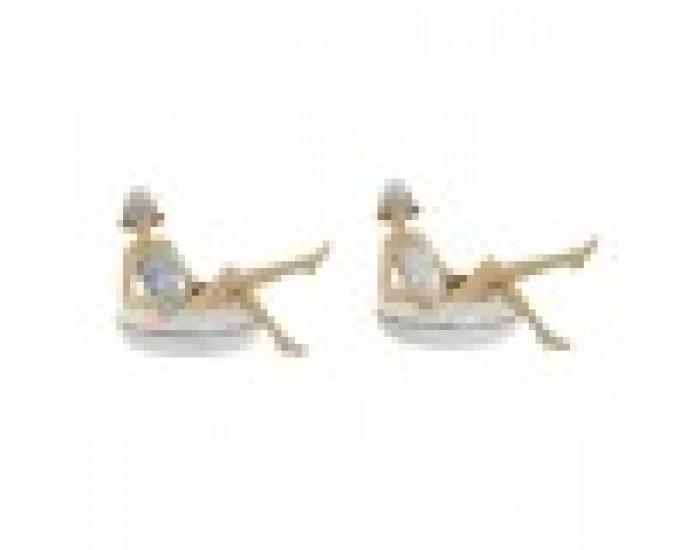 Декоративна фигурка Home ESPRIT Бял Небесно синьо Средиземноморско 17,5 x 10 x 10,5 cm (2 броя)