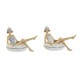 Декоративна фигурка Home ESPRIT Бял Небесно синьо Средиземноморско 17,5 x 10 x 10,5 cm (2 броя)