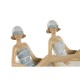 Декоративна фигурка Home ESPRIT Бял Небесно синьо Средиземноморско 17,5 x 10 x 10,5 cm (2 броя)