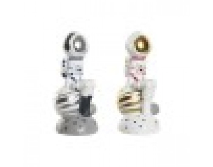 Декоративна фигурка Home ESPRIT Син Бял Червен Сребрист Дама Астронавт 11 x 7 x 24 cm (2 броя)