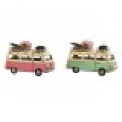 Декоративна фигурка Home ESPRIT Ван Зелен Розов Vintage 17 x 8 x 11 cm (2 броя) - Home esprit