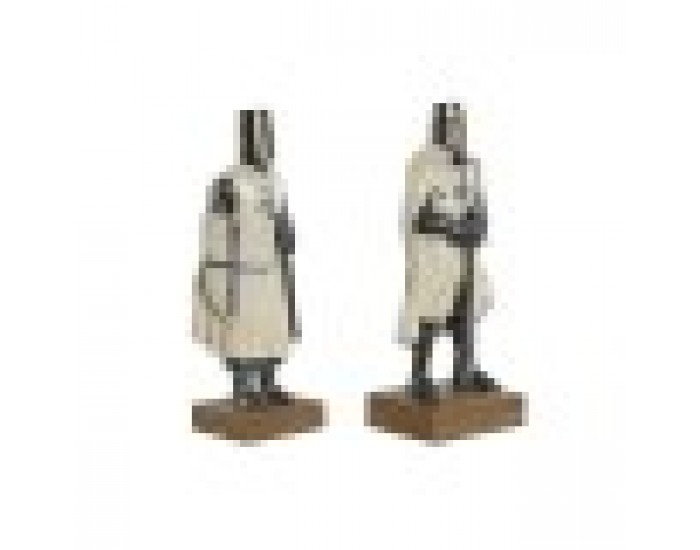 Декоративна фигурка Home ESPRIT Бял Сребрист Смола 10 x 8 x 25 cm (2 броя)