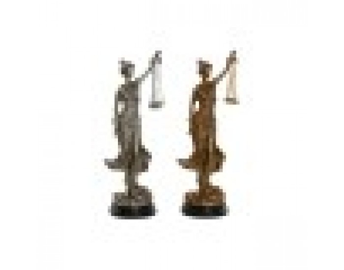 Декоративна фигурка Home ESPRIT Златен Сребрист Смола 8,5 x 7,5 x 25 cm (2 броя)