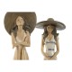 Декоративна фигурка Home ESPRIT Бял Бежов Дама Средиземноморско 12 x 8,5 x 20 cm (2 броя)