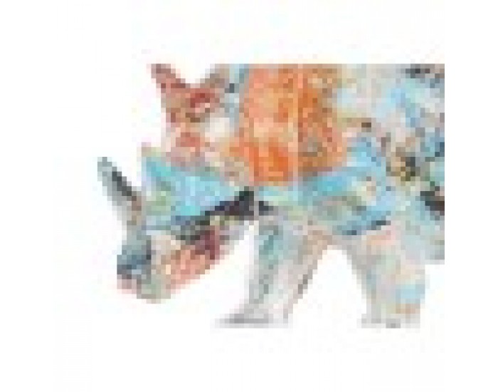 Декоративна фигурка DKD Home Decor Смола Многоцветен Носорог (34 x 12,5 x 16,5 cm)