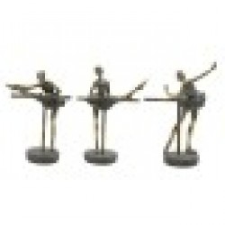Декоративна фигурка Home ESPRIT Сив Златен Класическа танцьорка 14 x 8 x 20 cm (3 броя) - Home esprit