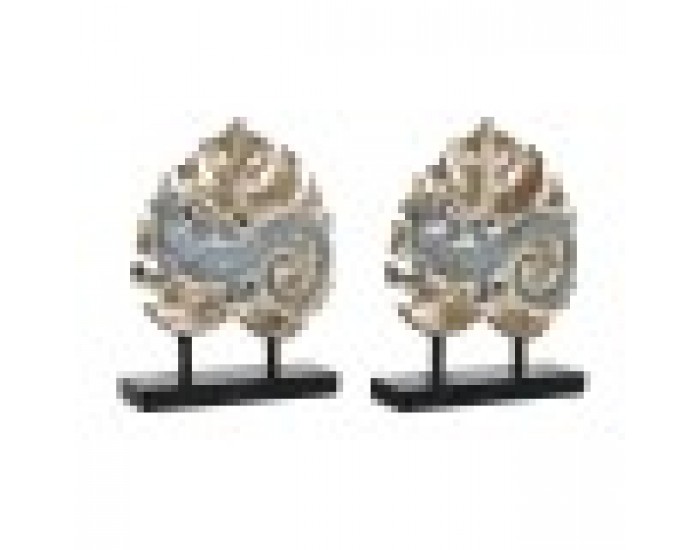 Декоративна фигурка DKD Home Decor 14,5 x 4 x 18,5 cm Син цвят тюркоаз Тропически Гущер Гранитогрес (2 броя)