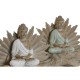 Декоративна фигурка Home ESPRIT Бял Зелен Буда Ориенталски 30 x 6 x 15 cm (2 броя)