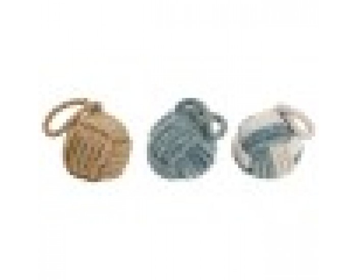 Декоративна фигурка DKD Home Decor Син Кафяв Бял Възел 14 x 14 x 28 cm Средиземноморско (3 Части)