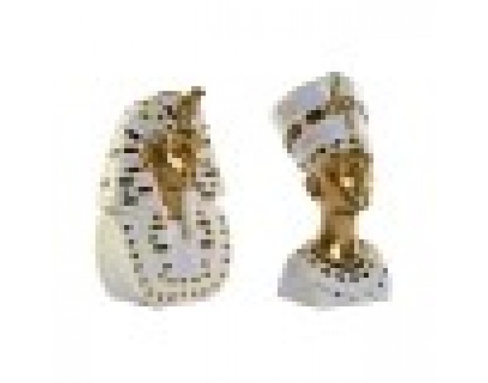 Декоративна фигурка Home ESPRIT Бял Златен Смола Ориенталски Египтянин 11 x 8,5 x 17 cm (2 броя)