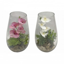 Декоративно Растение Home ESPRIT PVC Кристал 15 x 15 x 25 cm (2 броя) - Home esprit