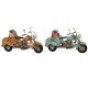 Декоративна фигурка Home ESPRIT Син Оранжев Vintage 22 x 10,5 x 11,5 cm (2 броя)