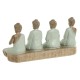Декоративна фигурка Home ESPRIT Бял Зелен Буда Ориенталски 24 x 9 x 11 cm (2 броя)