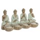 Декоративна фигурка Home ESPRIT Бял Зелен Буда Ориенталски 24 x 9 x 11 cm (2 броя)