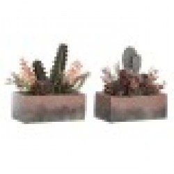 Декоративно Растение DKD Home Decor 19 x 9 x 22 cm Розов Оранжев Кактус Гума Ева полипропилен (2 броя) - Dkd home decor