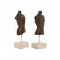 Декоративна фигурка Home ESPRIT Бял Светло кафяв Бюст 9,5 x 8 x 31 cm (2 броя) - Home esprit