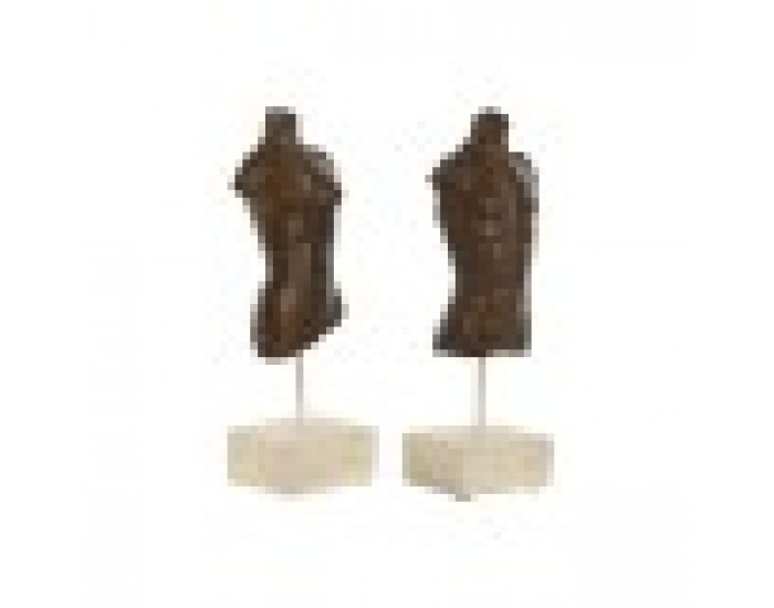 Декоративна фигурка Home ESPRIT Бял Светло кафяв Бюст 9,5 x 8 x 31 cm (2 броя)