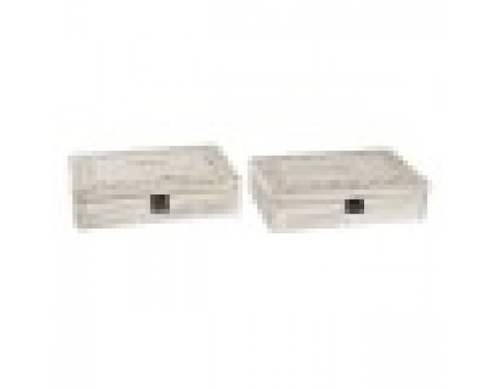 Декоративна кутия DKD Home Decor Естествен Дървен MDF (28 x 18 x 6,5 cm) (2 броя)