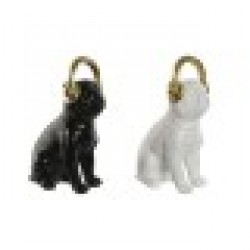 Декоративна фигурка Home ESPRIT Бял Черен Златен Куче 12 x 18 x 30 cm (2 броя) - Home esprit
