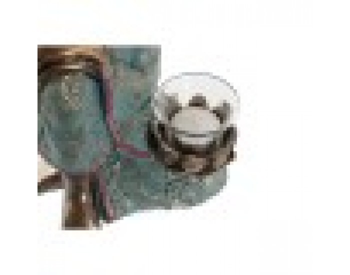 Декоративна фигурка DKD Home Decor Кристал Златен Буда Зелен Смола Ориенталски (17 x 14,5 x 23,7 cm) (2 броя)