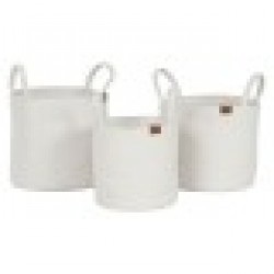 Игра на Кошници Home ESPRIT Бял Модерен 30 x 30 x 28 cm (3 Части) - Home esprit