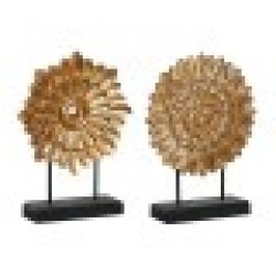 Декоративна фигурка DKD Home Decor 25 x 8 x 34 cm Черен Златен Модерен Кръгове (2 броя) - Dkd home decor