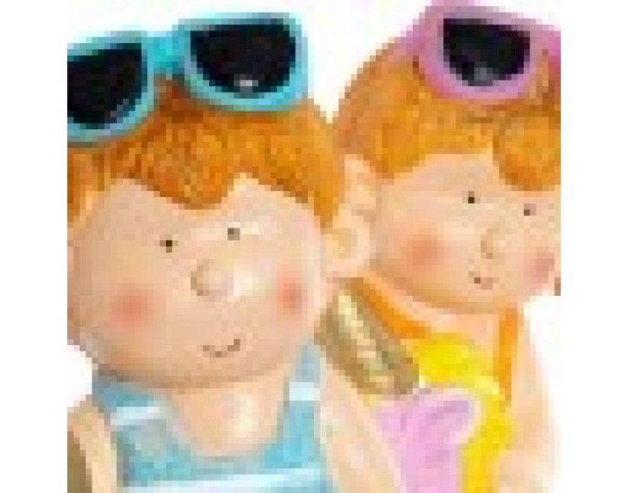 Декоративна фигурка DKD Home Decor Фибростъкло Деца (2 pcs) (23 x 19 x 40 cm)