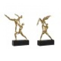 Декоративна фигурка DKD Home Decor Черен Златен Смола Гимнастик Модерен (21 x 5,5 x 25,5 cm) (2 броя) - Dkd home decor