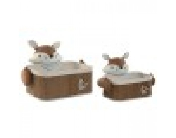 Игра на Кошници Home ESPRIT Син Кафяв 43 x 33 x 32,5 cm (2 Части)