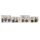 Комплект Подноси DKD Home Decor Ваза Черен Златен MDF Бял (40 x 30 x 6 cm) (2 броя)