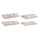 Комплект Подноси DKD Home Decor Ваза Черен Златен MDF Бял (40 x 30 x 6 cm) (2 броя)