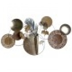Декоративна фигурка DKD Home Decor 90 x 8,3 x 49 cm Сив Златен Мед Кръгове - Dkd home decor